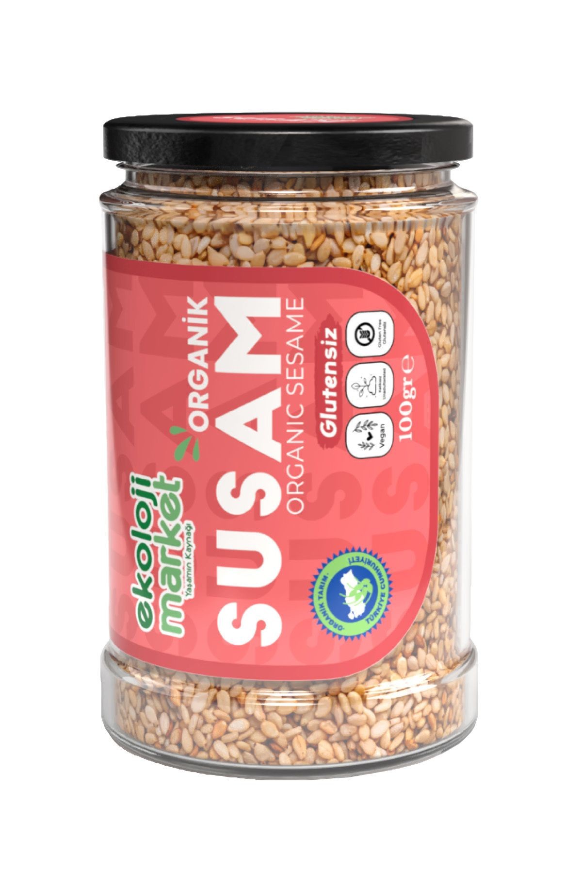 Organik Glutensiz Kavanoz Susam 100 gr
