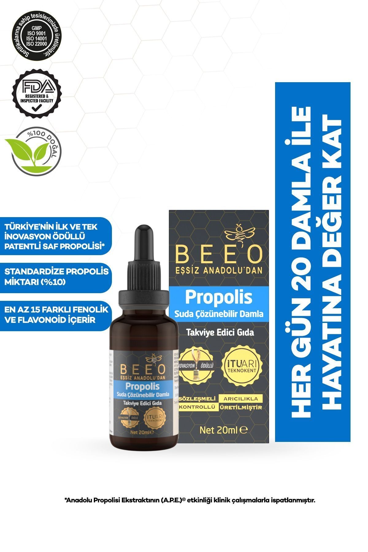 Suda Çözünebilir Propolis Damla 20 Ml