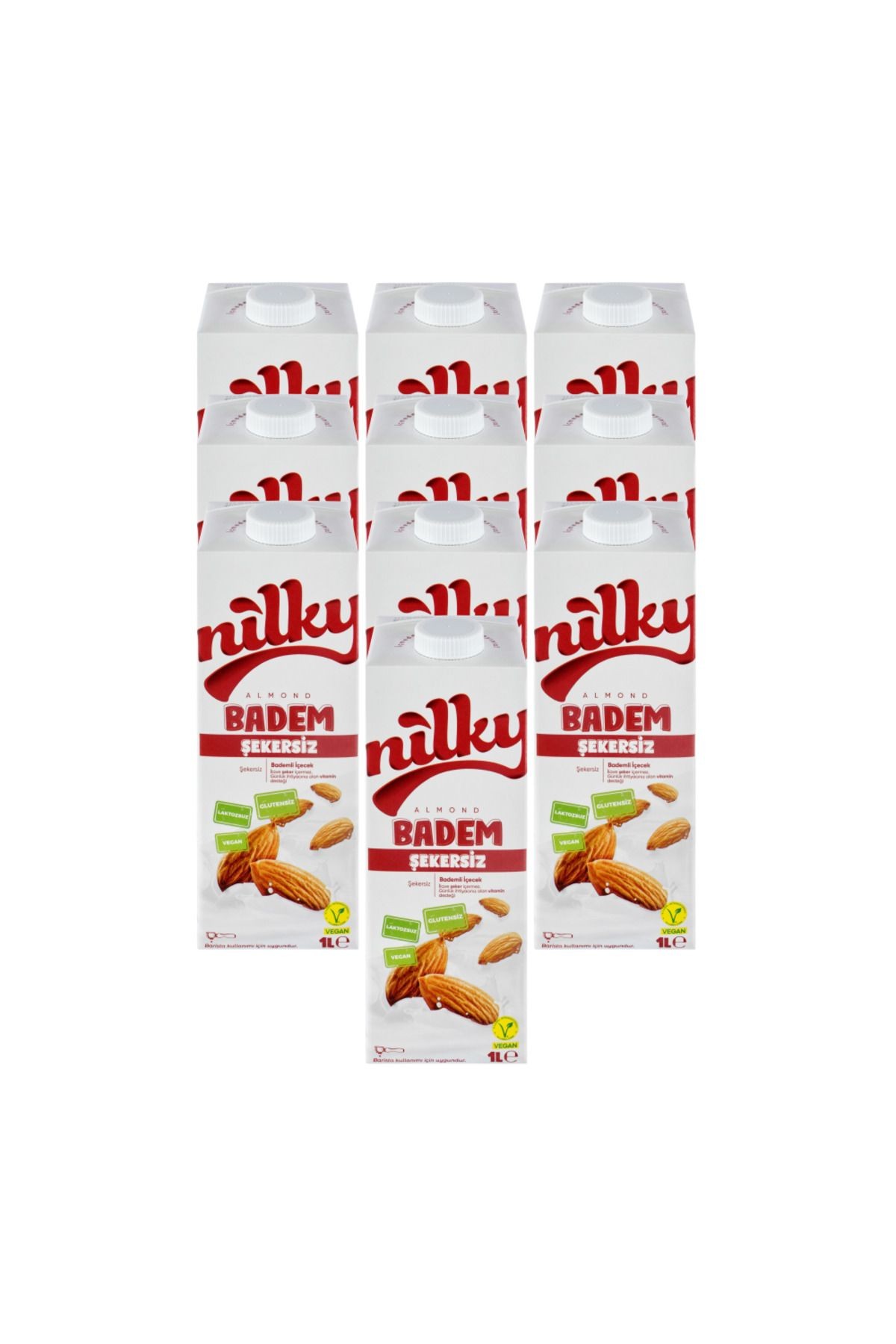 Şekersiz Badem Sütü Glütensiz Bitkisel Bazlı Laktosuz Vegan 10x1 Lt