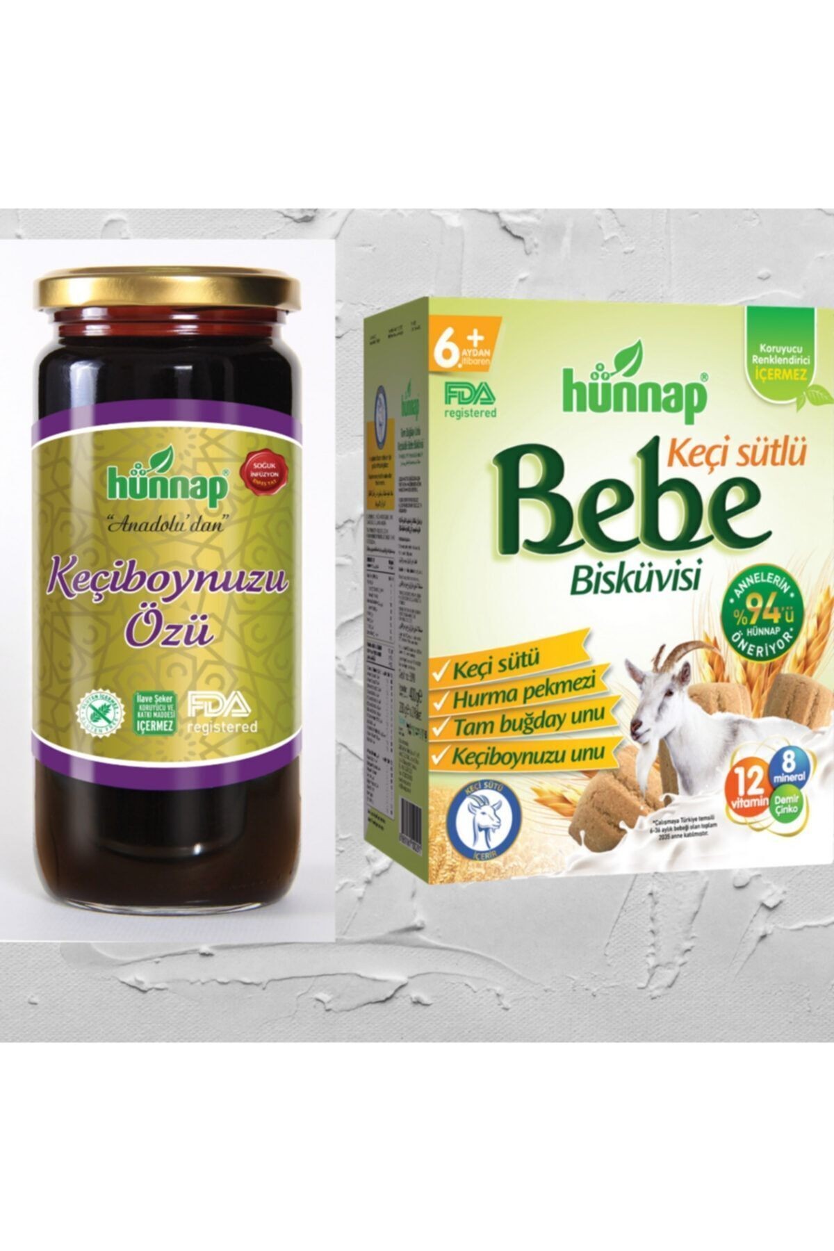 Keçiboynuzu Özü 640 Gr + Bebe Bisküvisi 400 Gr