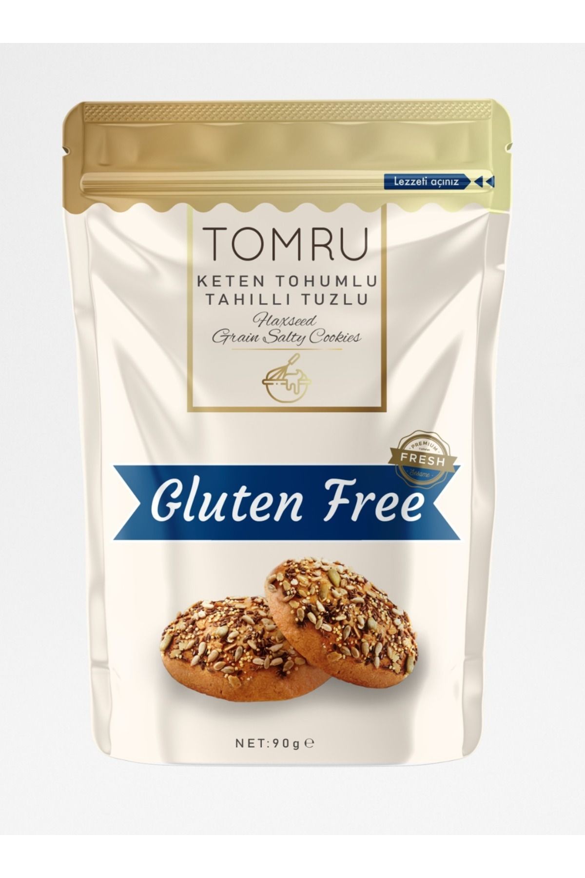 Glutensiz Tuzlu Tahıllı atıştırmalık kurabiye 90GR