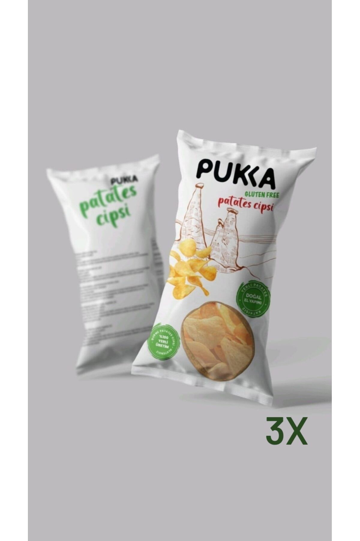 Glutensiz Vegan Gurme Patates Cips 3adet (3X70GR)