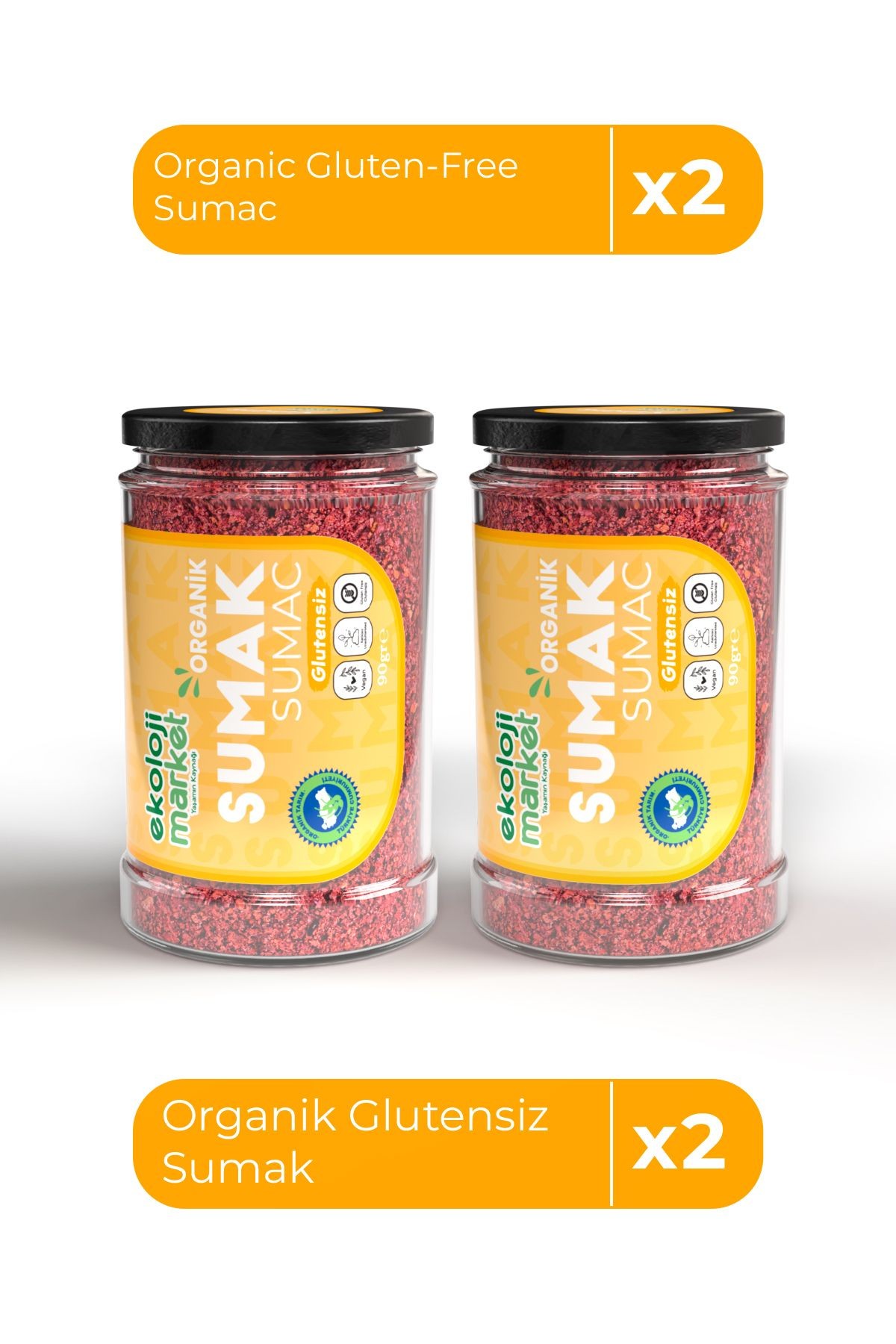 Organik Glutensiz Sumak 90 Gr x2 / Organic Gluten-Free Sumac 90 Gr x2