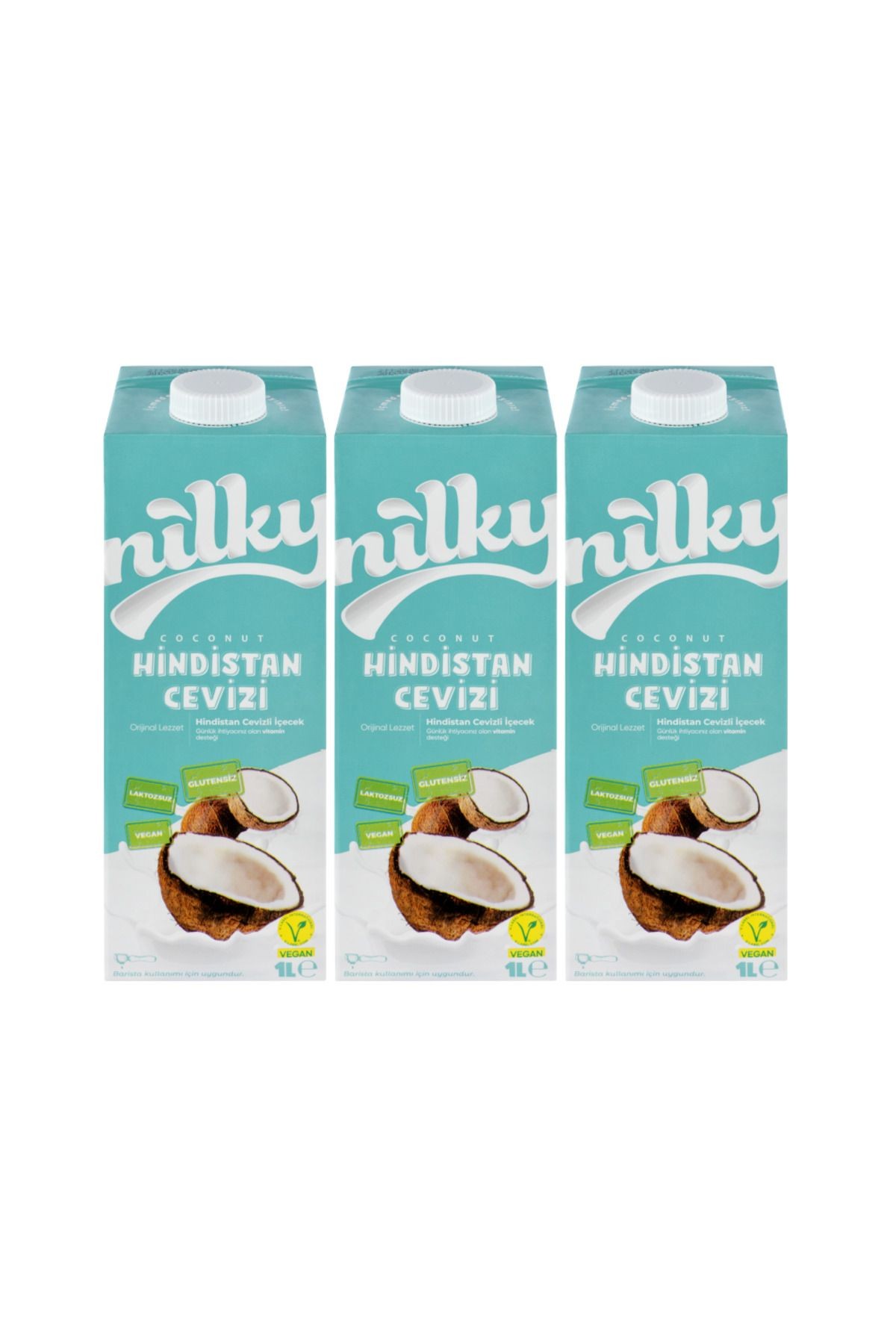 Hindistan Cevizi Sütü Glütensiz Bitkisel Bazlı Laktosuz Vegan 3x1 Lt