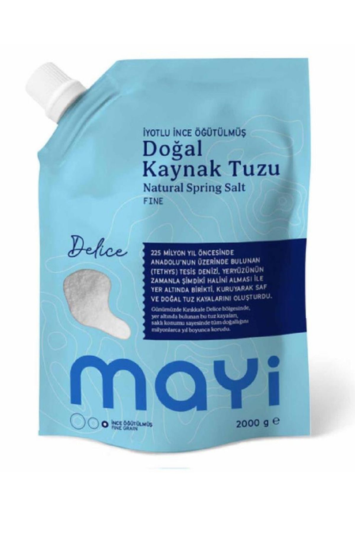 Iyotlu Ince Öğütülmüş Doğal Kaynak Tuzu 2 Kg