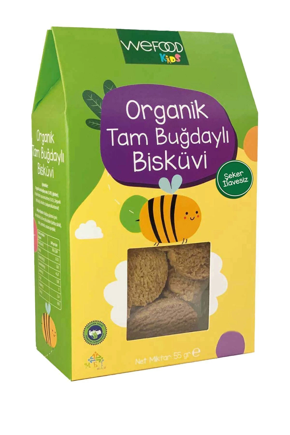 Kids Organik Tam Buğdaylı Bisküvi 55 Gr