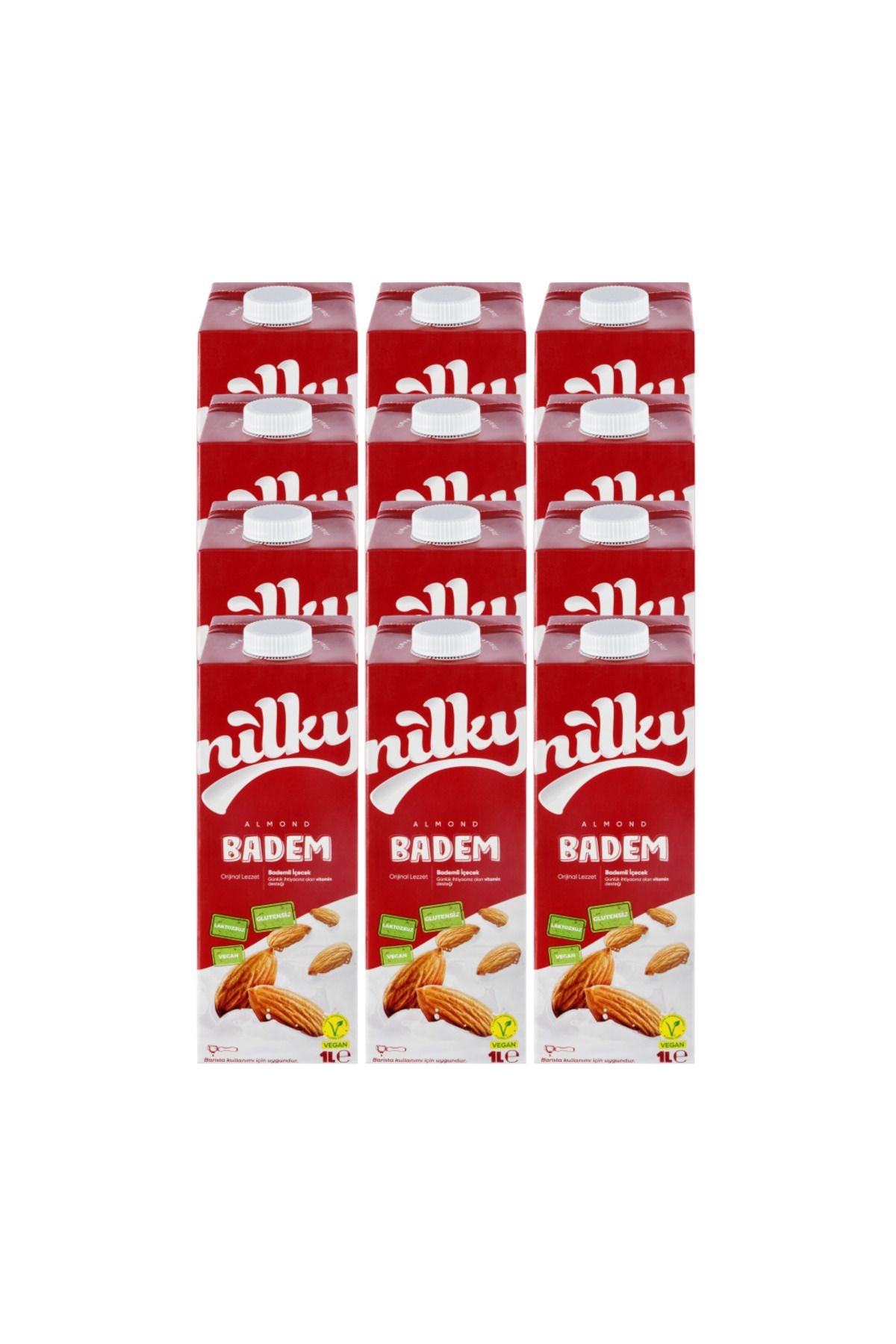 Nilky Badem Sütü Glütensiz Bitkisel Bazlı Laktosuz Vegan 12x1 Lt