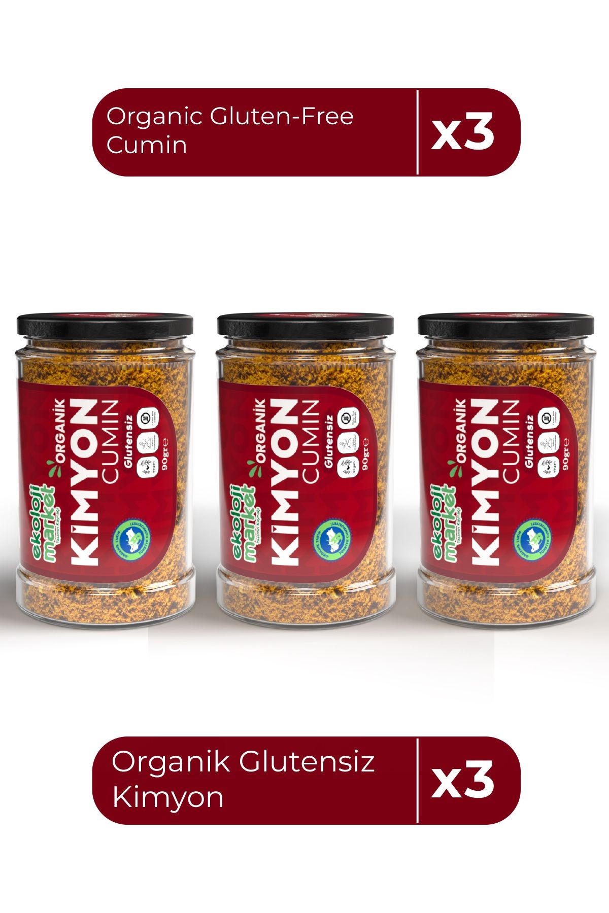 Organik Glutensiz Kimyon 90 Gr x3 / Organic Gluten-Free Cumin 90 Gr x3