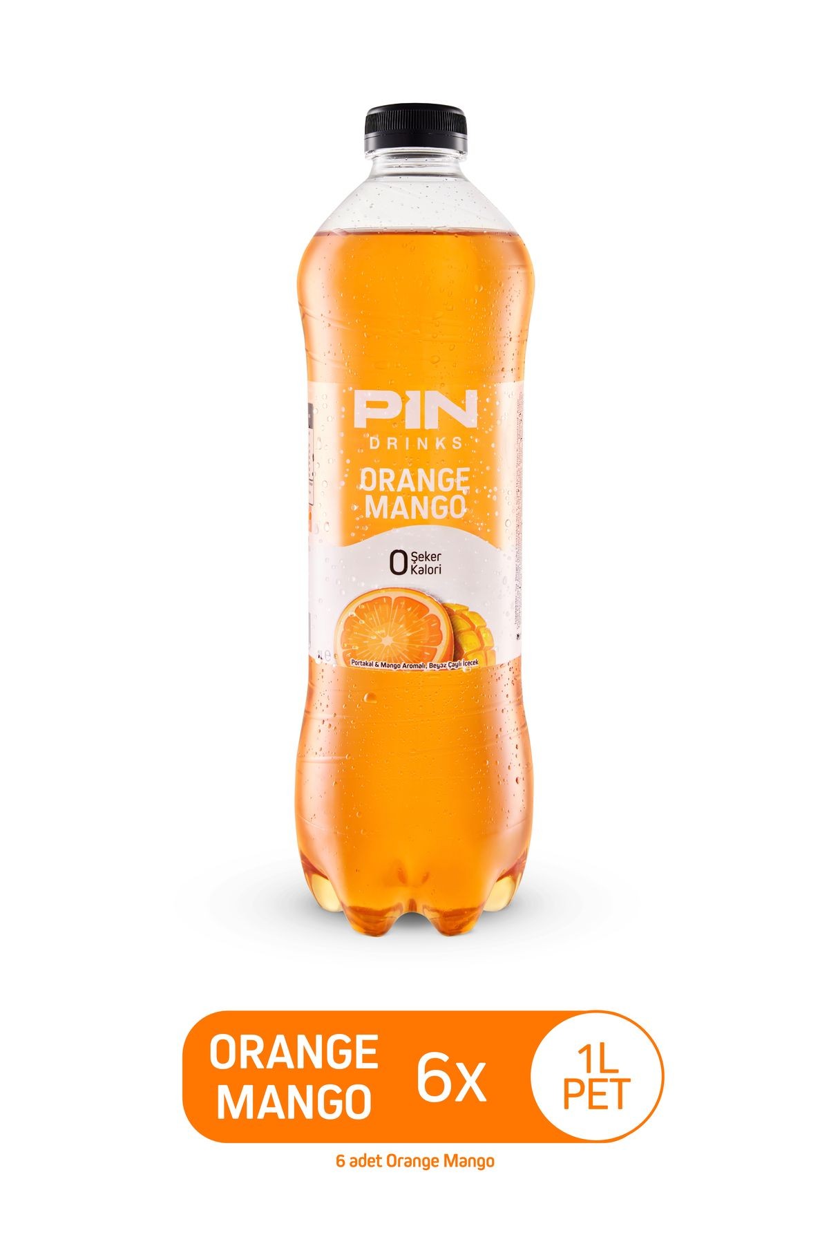 Orange Mango Tropikal Beyaz Çay - Şekersiz & Kalorisiz - 1 Litre X 6 Adet Ice Tea
