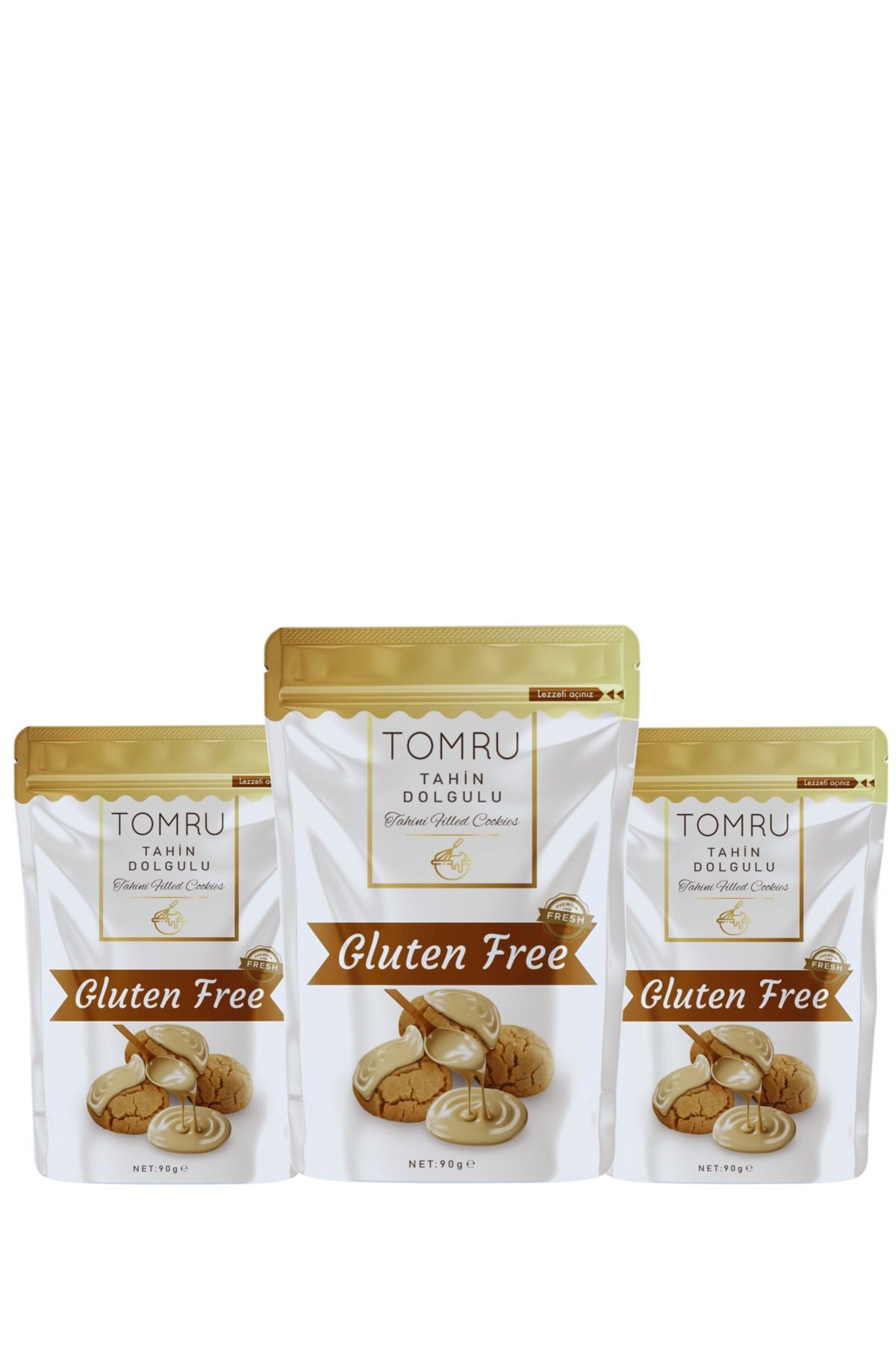 Glutensiz Tahin Dolgulu atıştırmalık kurabiye Avantaj seti 3X90gr