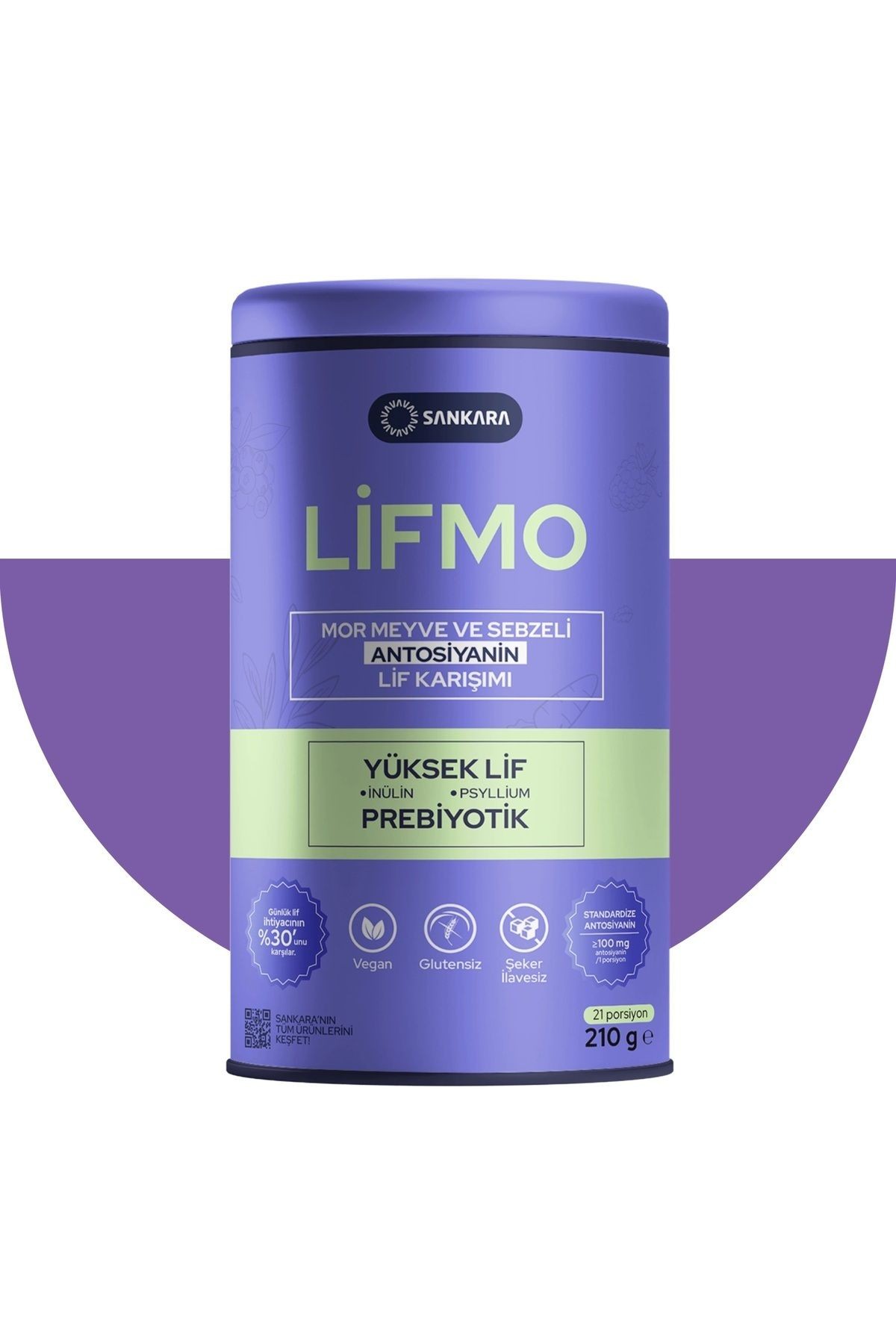 Lifmo Mor Meyve Ve Sebzeli Antosiyanin Lif Karışımı 210 gr