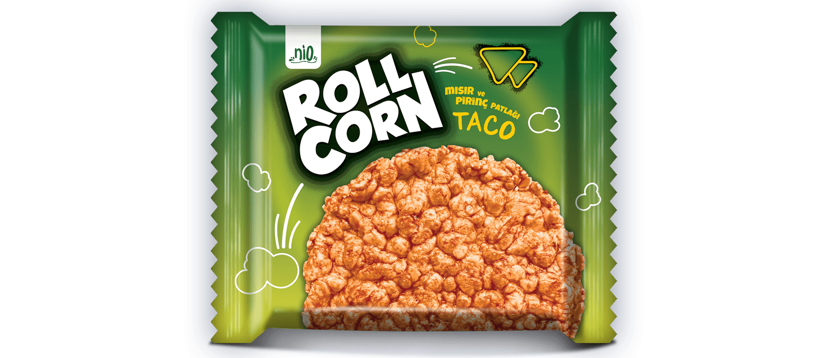 Roll Corn Taco Aromalı Prinç ve Mısır Patlağı 30 gr