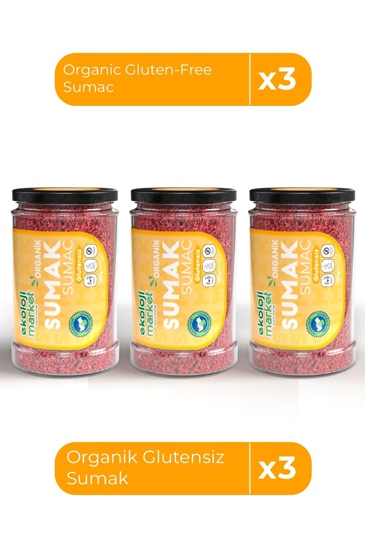 Organik Glutensiz Sumak 90 Gr x3