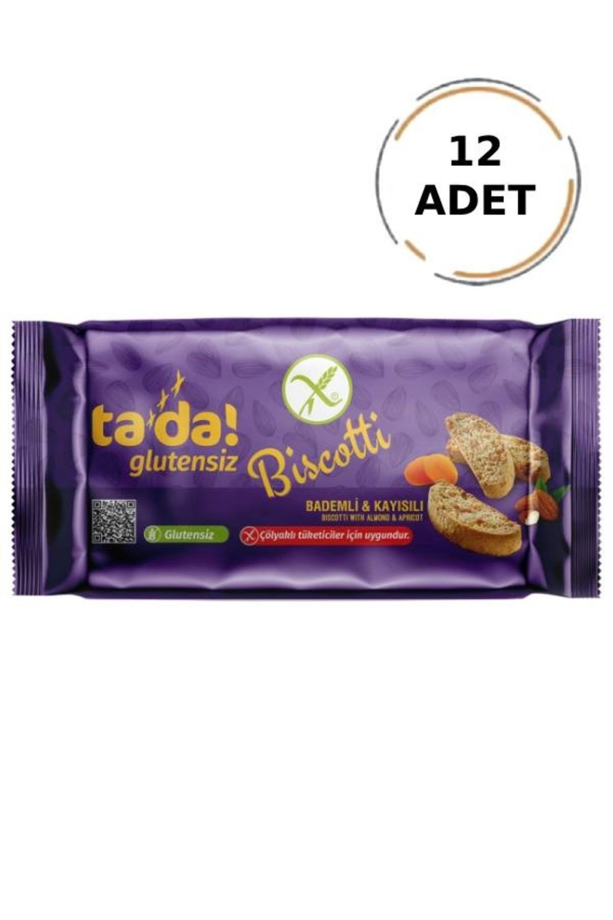Glutensiz Gluten Free Bademli Kayısılı Bıscotti 110 Gr (12 Adet)