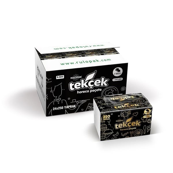 Rulopak Tekçek Horeca Dispenser Peçete 2 Katlı 250 Yaprak 24'Lü Paket