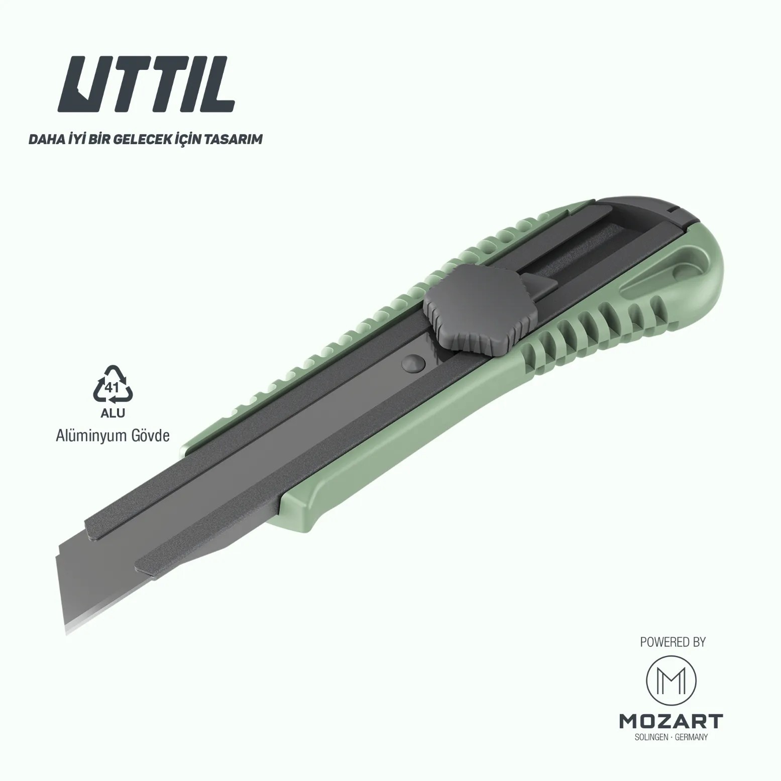 Uttıl 18 mm Alüminyum Gövde Vidalı Mekanizma Maket Bıçağı