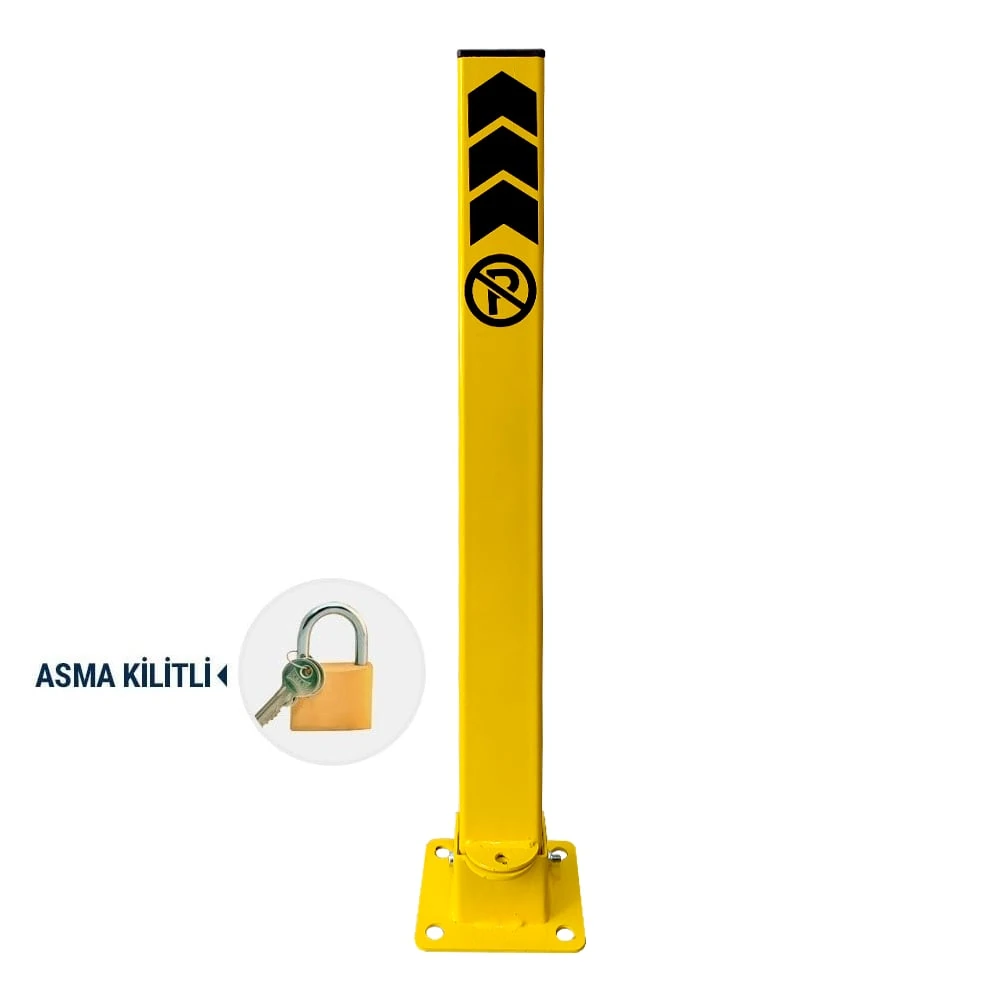 Araç Otopark Park Engelleme Direği - Katlanır Asma Kilit Takılabilir / 50cm