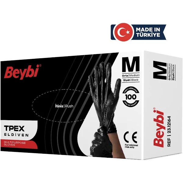 Beybi TPEX Eldiven Siyah - 100'lük Kutu