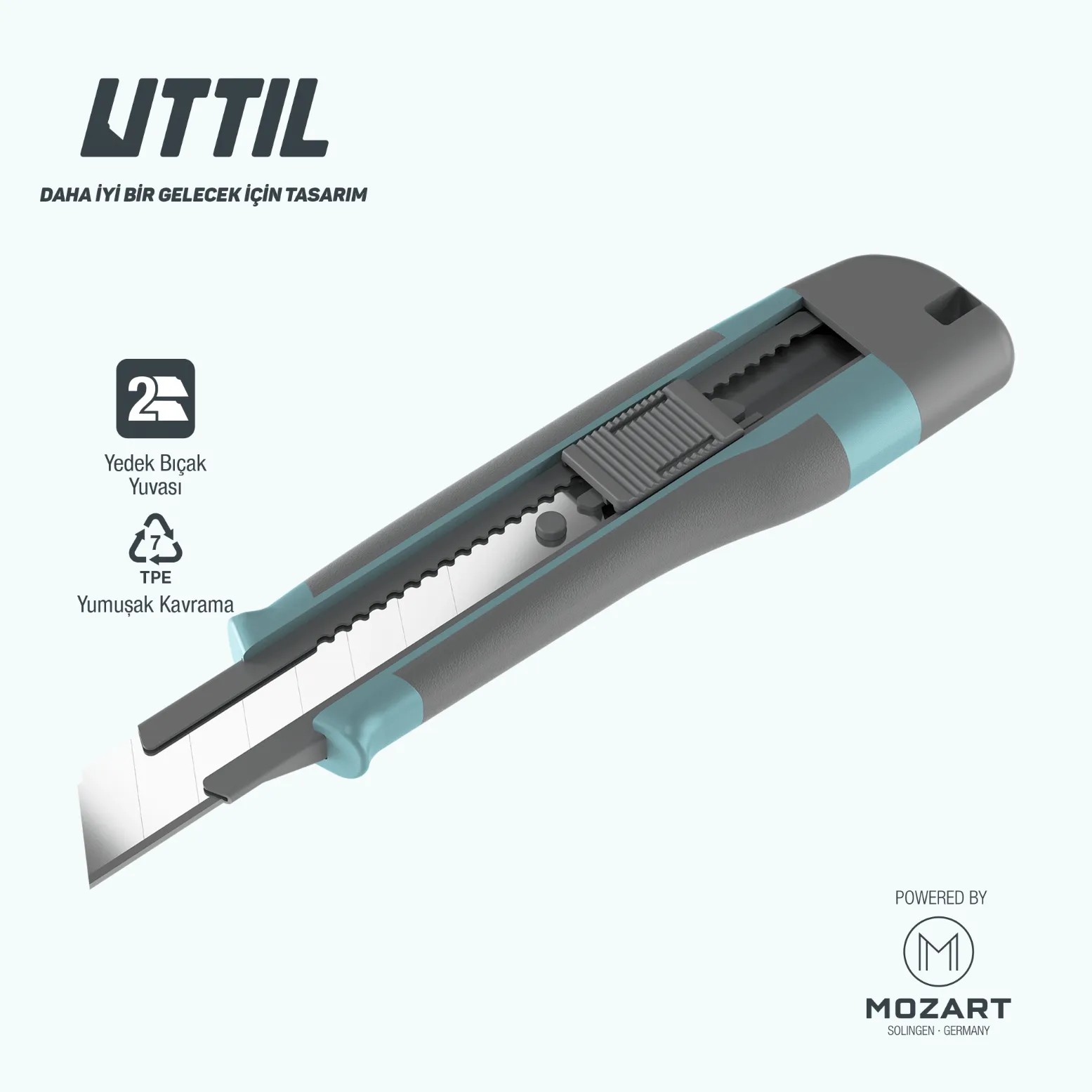 Uttıl 18 mm Yumuşak / Kaymaz Tutuşlu Maket Bıçağı
