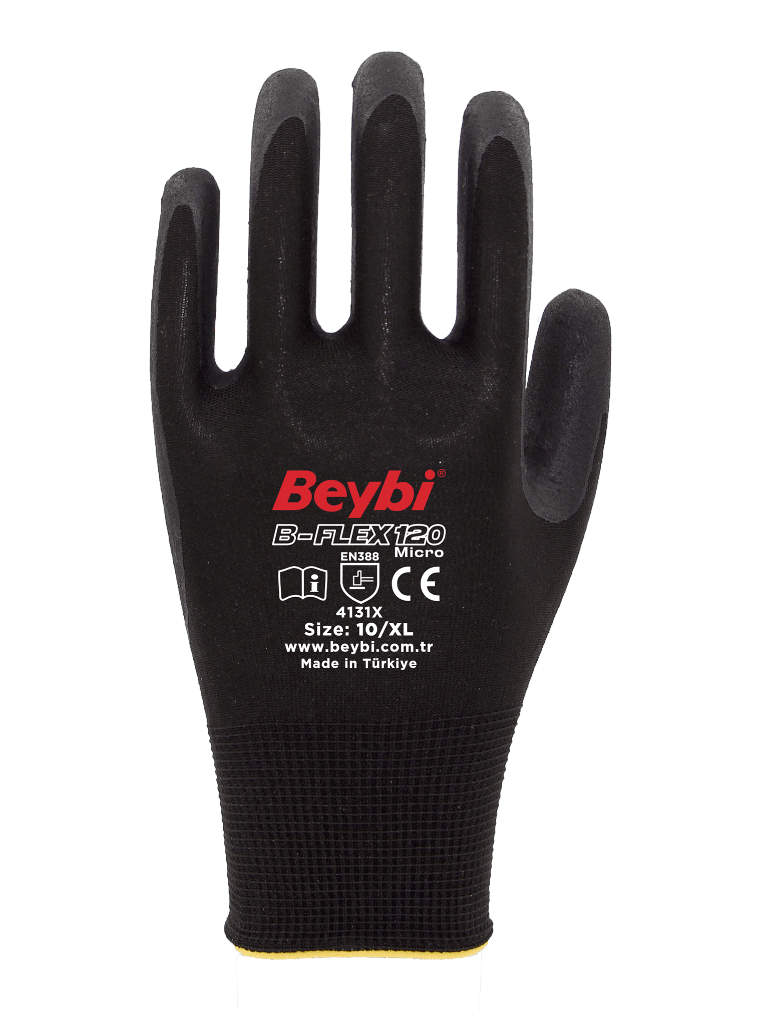 Beybi B-FLEX120 Micro  Mikro Köpük Nitril Kaplı Polyester Eldiven