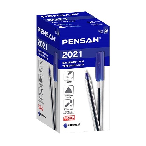 Pensan 2021 1,0 Mm Mavi (50) adet tükenmez kalem büro