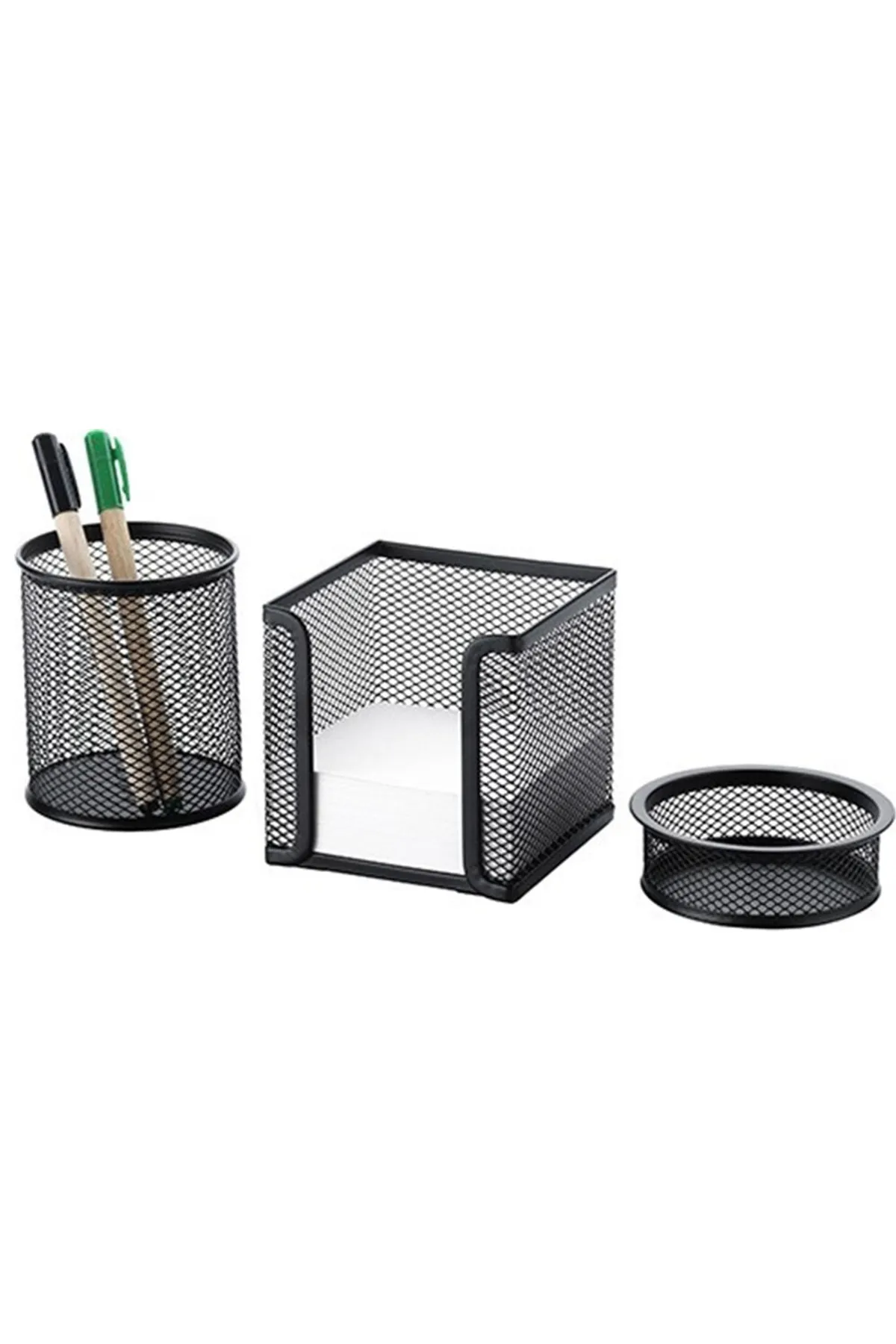 Masa Üstü Set - Kalemlik, Ataşlık, Kağıtlık Seti - File