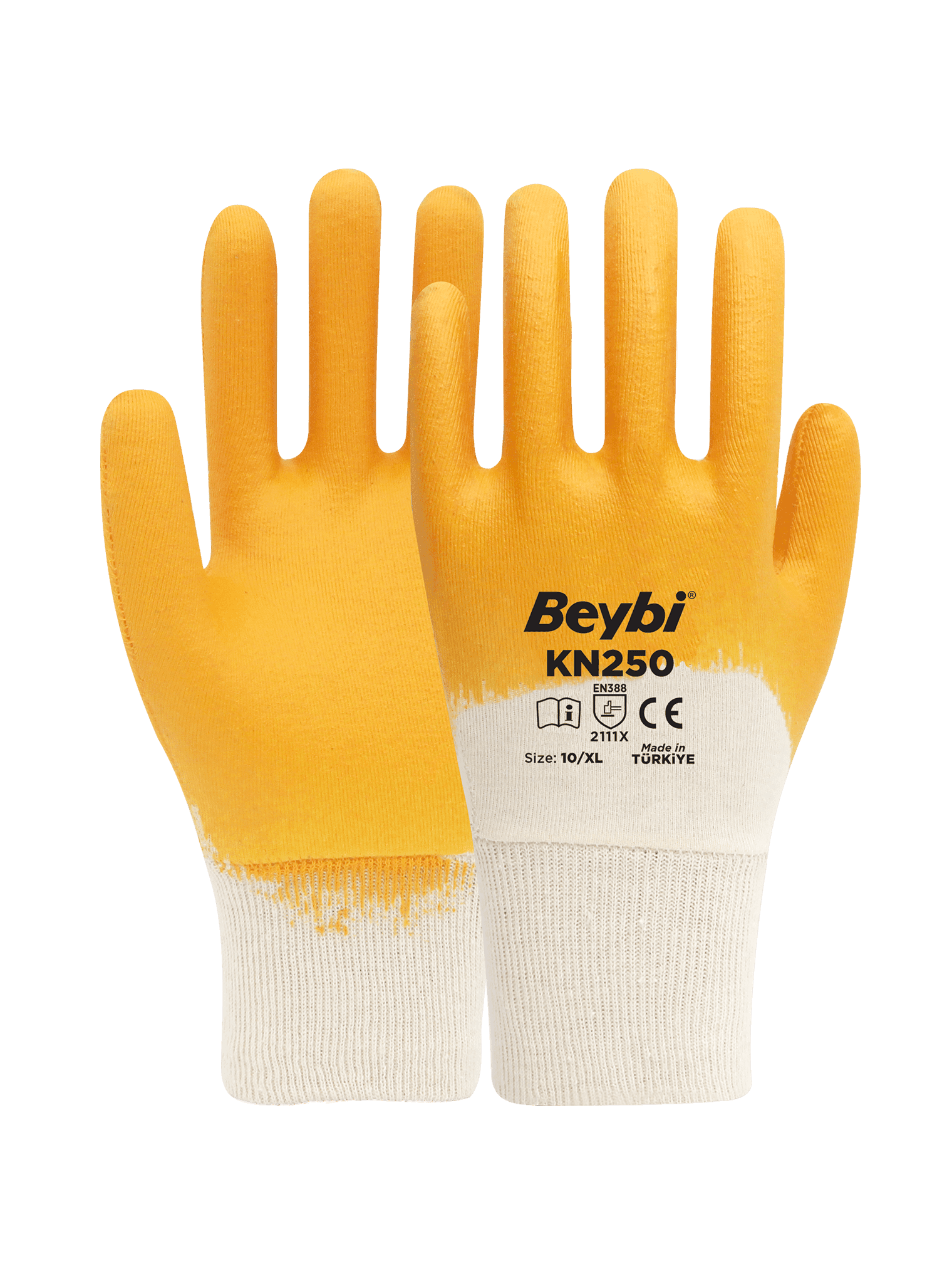 Beybi KN250 Nitril Kaplı Pamuk Eldiven