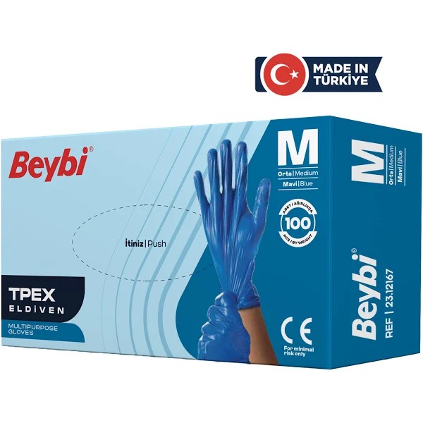 Beybi TPEX Eldiven Mavi - 100'lük Kutu