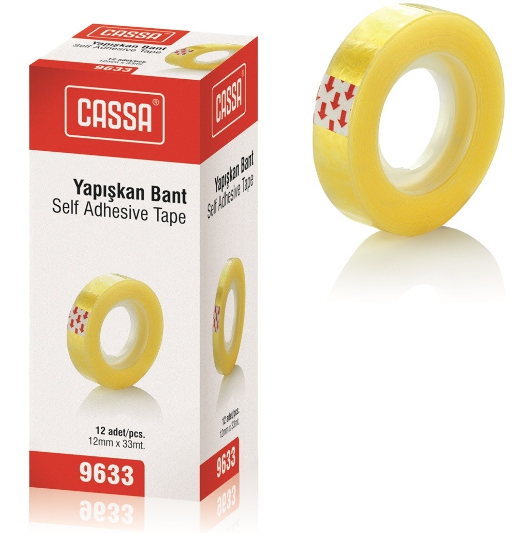 Cassa 9633 Yapışkan Bant 12 mm x 33 mt 12 adet