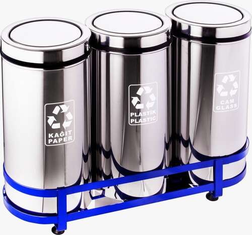 Palex Geri Dönüşüm 3 lü Döner Kapaklı Metal