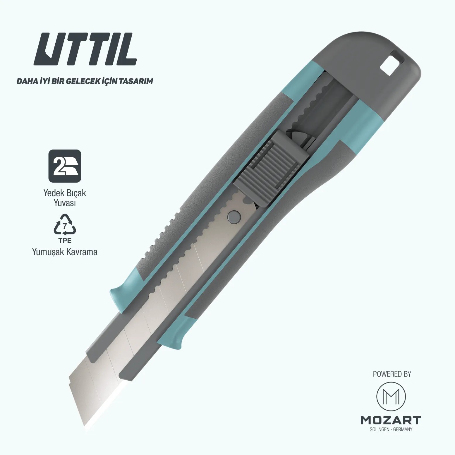 Uttıl 18 mm Yumuşak / Kaymaz Tutuşlu Maket Bıçağı