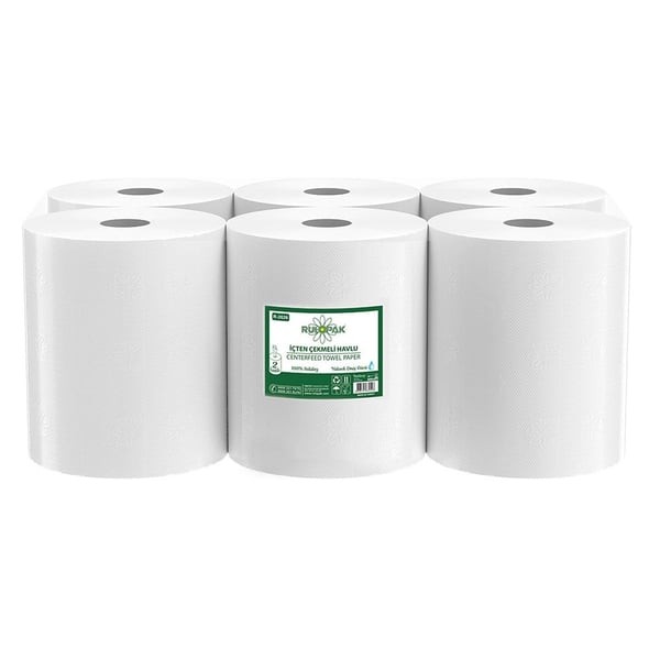 Rulopak İçten Çekme Havlu Kağıt 2 Katlı 80 Metre 6'Lı Paket 4 Kg
