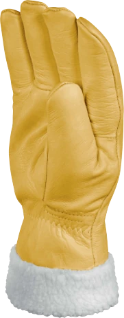 El Koruyucu - Deri İçi Miflonlu Tüylü Dışı Sığır Derisi Soğuk Hava Eldiveni