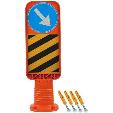 Trafik Delinatörü - Refüj Başı Levhalı - Esnek (Tpu) - Turuncu / 85 cm