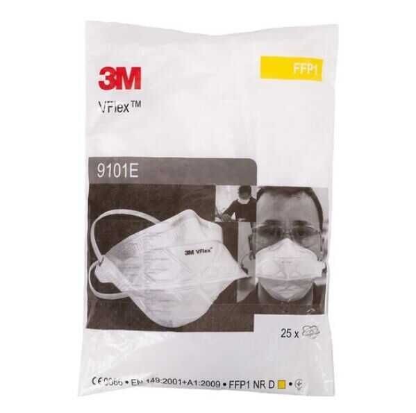 3M VFLEX 9101E Ventilsiz Toz Maskesi FFP1 (25 Adet-Kutu)