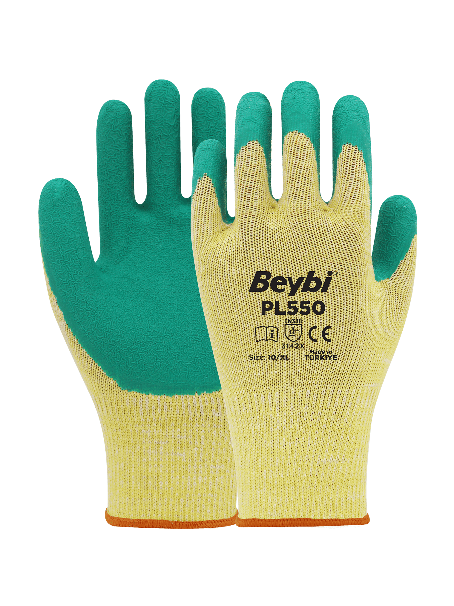 Beybi PL550 Lateks Kaplı Pamuk Polyester Eldiven
