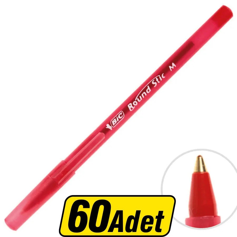 Bic Round Stic Medium Tükenmez Kalem Büro (60) adet 