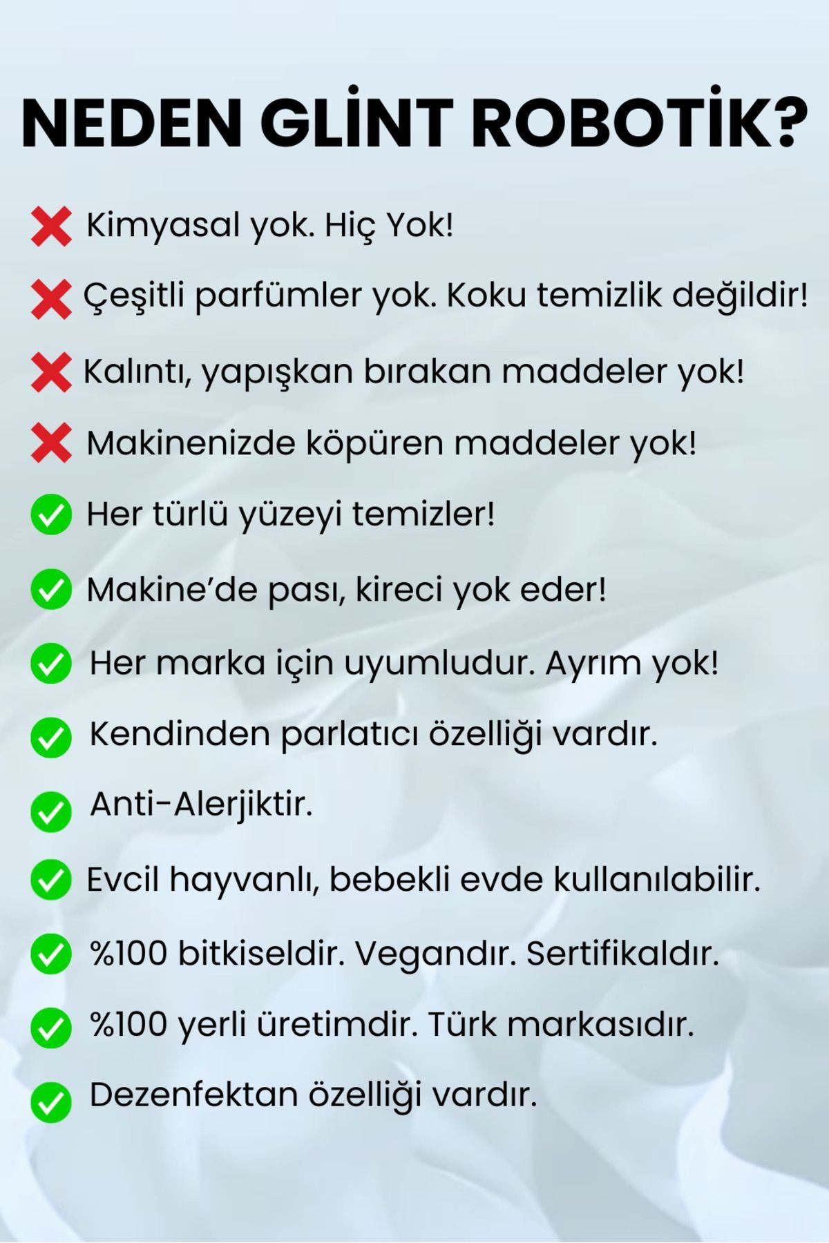 Glint Robotik 1 Litre %100 Bitkisel Akıllı Robot Süpürge Deterjanı Yerli Üretim Temizleyici