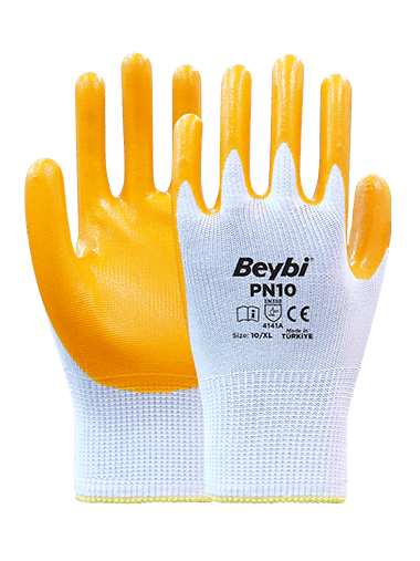 Beybi PN10 Polyester Örme Nitril Eldiven