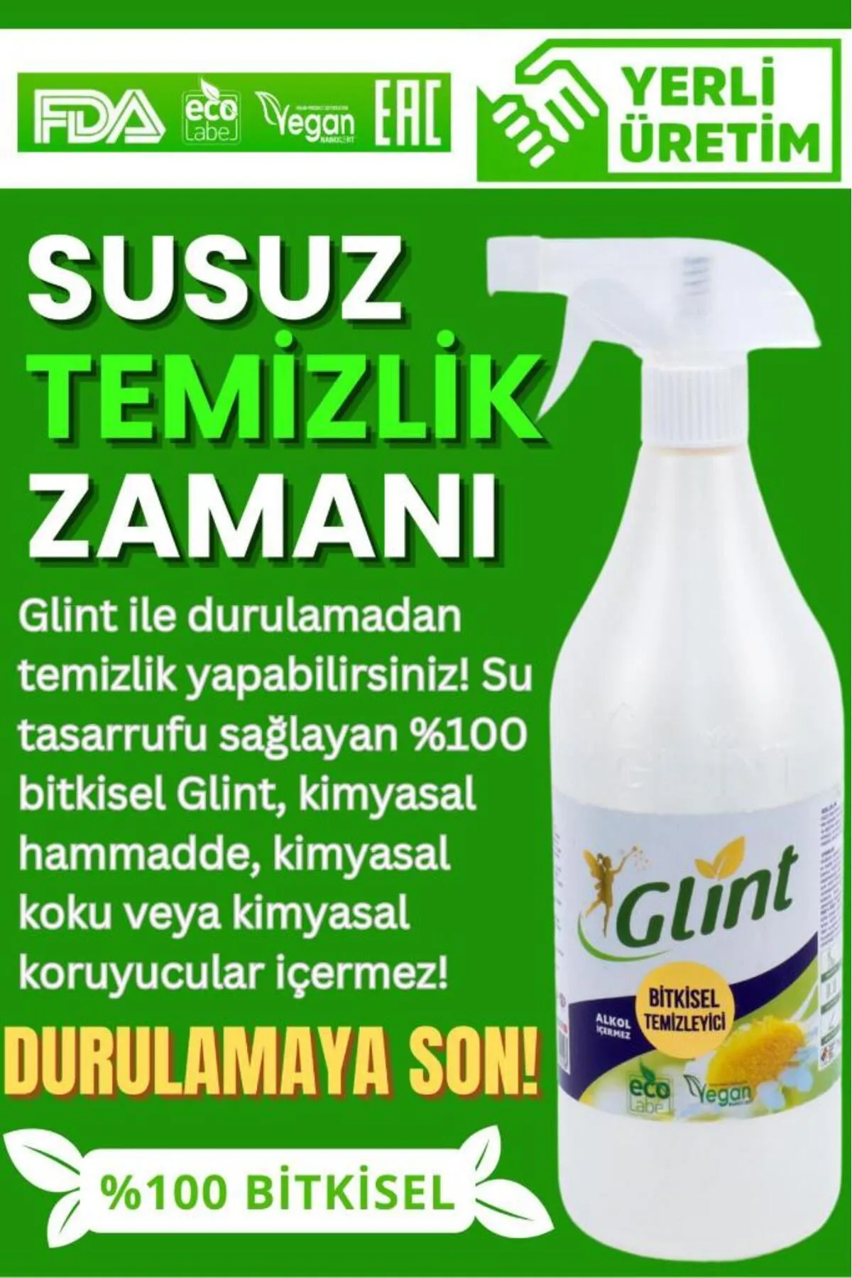 Yüzey Temizleyici - Yağ Çözücü - Çok Amaçlı Temizleyici - Vegan %100 Bitkisel / 1 lt