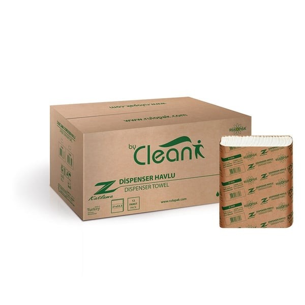 Rulopak By Clean Z Katlama Havlu Kağıt 2 Katlı 150 Yaprak 12'Li Paket