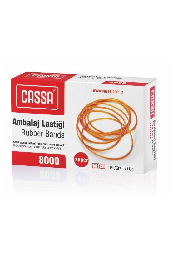 Cassa 8000 Ambalaj Lastiği (paket Lastiği) Yüzde 100 Kauçuk 50 Gram