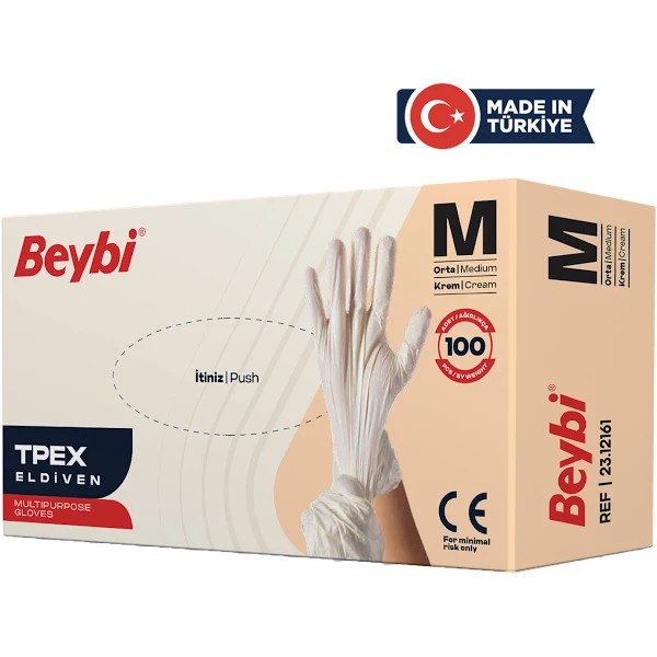 Beybi TPEX Eldiven Krem - 100'lük Kutu