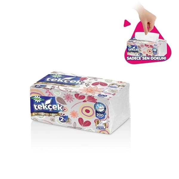 Rulopak Tekçek Bi'Dolu Maxi Peçete 3 Katlı 150 Yaprak 24'Lü Paket