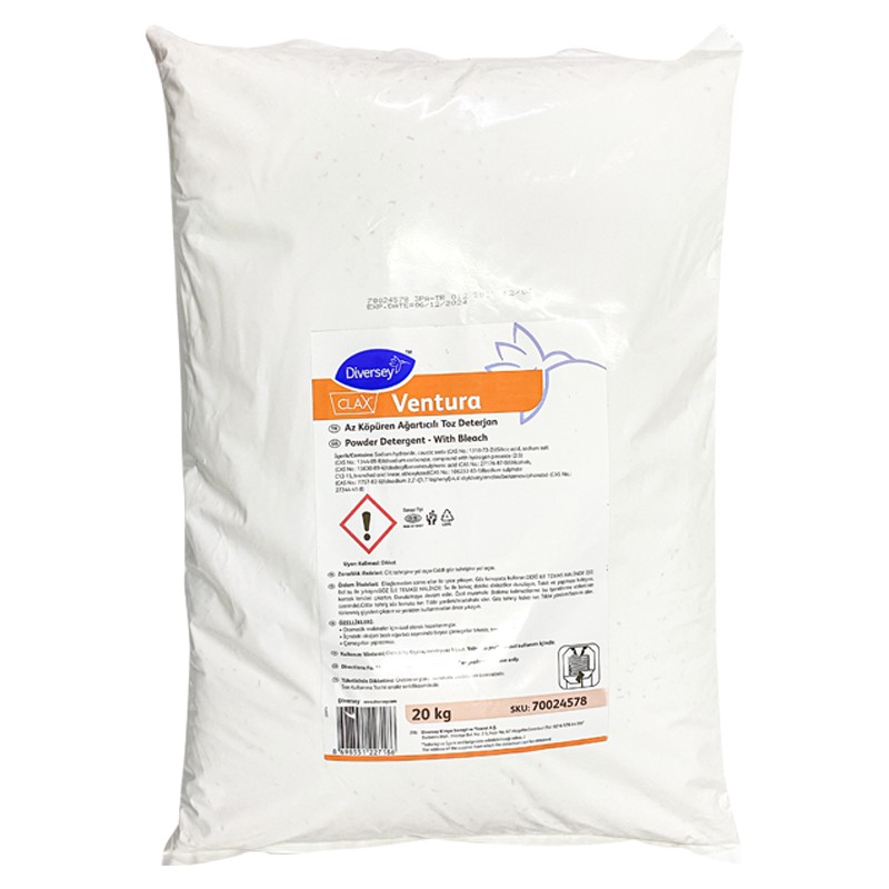 Diversey CLAX Ventura Az Köpüren Ağartıcılı Toz Deterjan 20 Kg