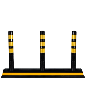 Trafik Delinatörü - 3'lü Kauçuk Siyah Uzun Tabanlı / 75 cm