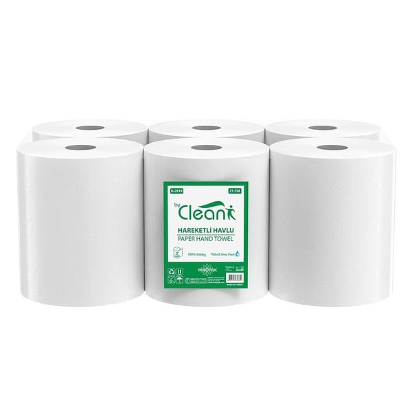 Rulopak By Clean Hareketli Havlu 2 Katlı 21 Cm 58 Metre 6'Lı Paket 3,5 Kg