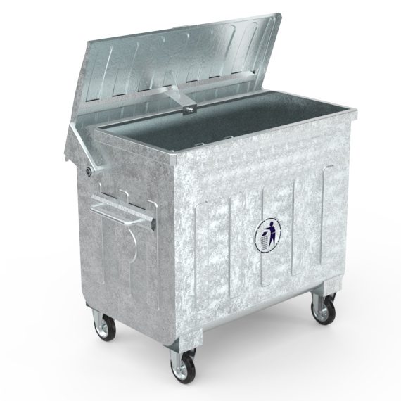 Çöp Konteyneri - Metal Galvaniz Kaplamalı / 1100 lt