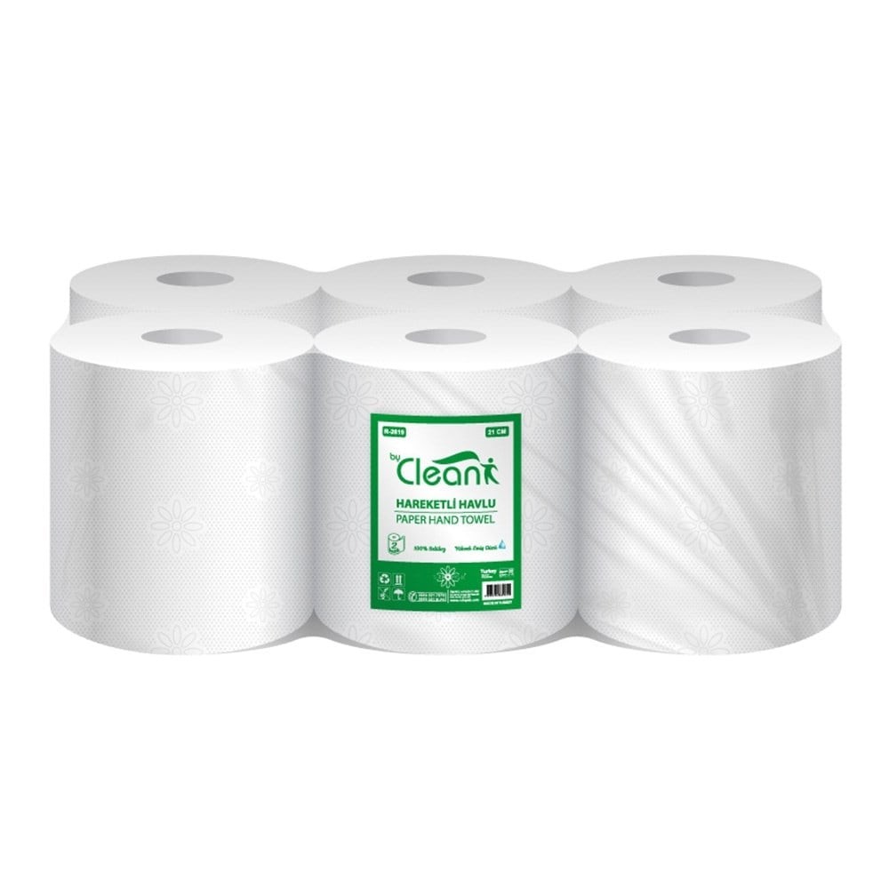 Rulopak By Clean Hareketli Havlu 2 Katlı 21 Cm 58 Metre 6'Lı Paket 3,5 Kg