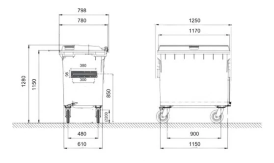 Çöp Konteyneri - Plastik / 660 lt
